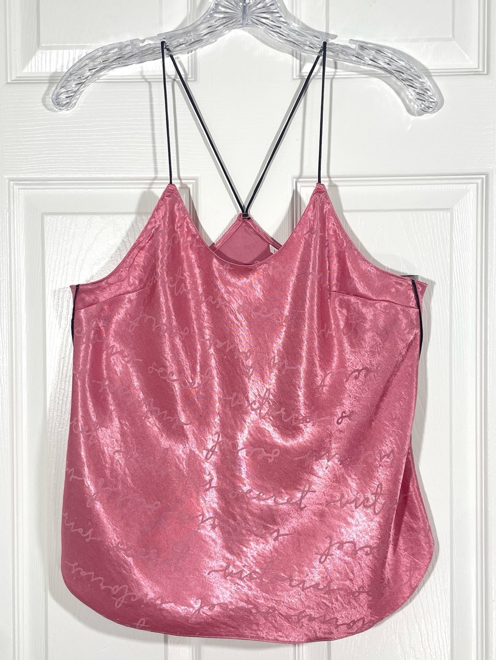 Victoria’s Secret Pink Satin Script Camisole Top Size M Y2K
coquette